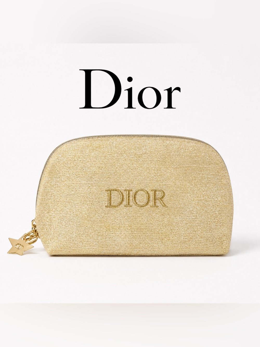 Gold Shimmering Dior Clutch/ Beauty Bag